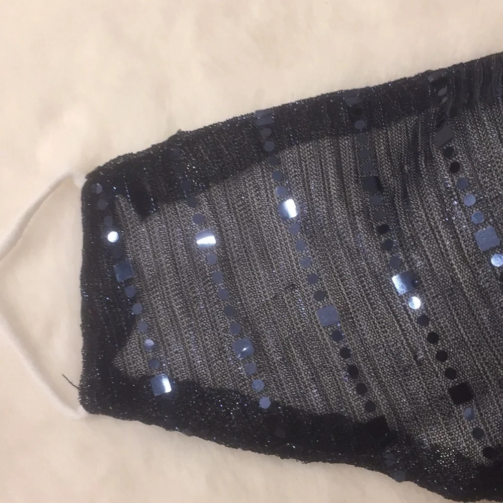 Adult navy Blue sequined mask. NWT.